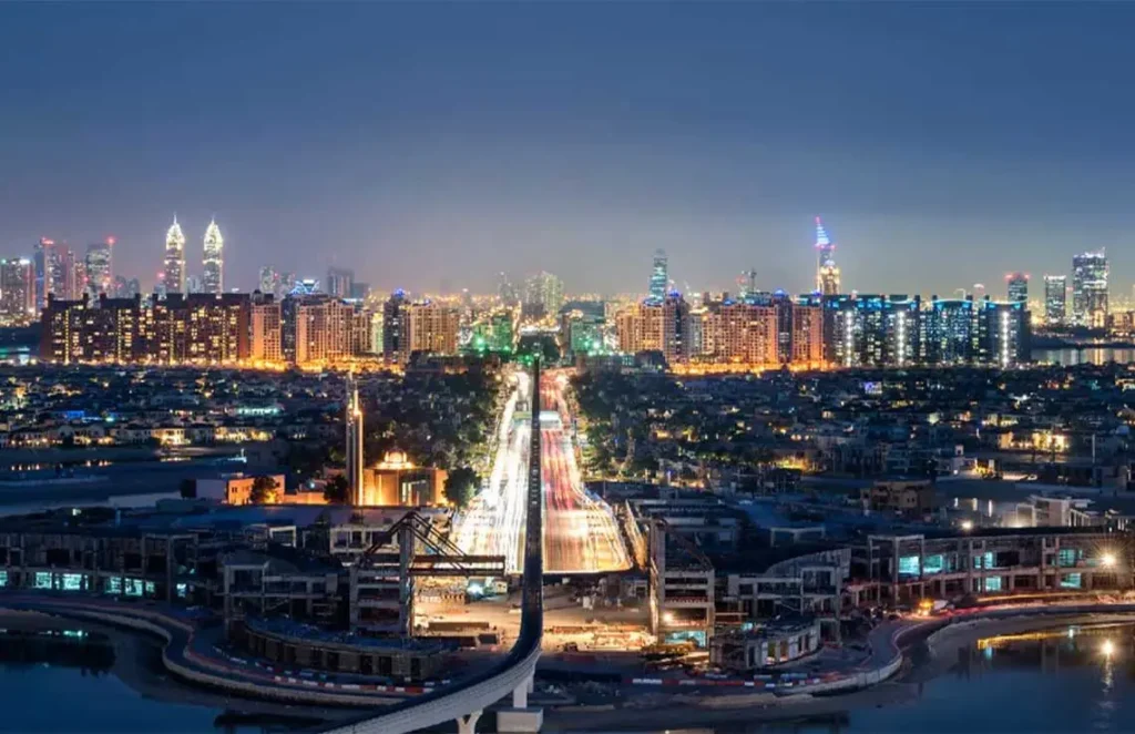 Arjan Dubai skyline at night